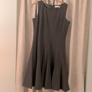 Calvin Klein Gray Pleated Dress